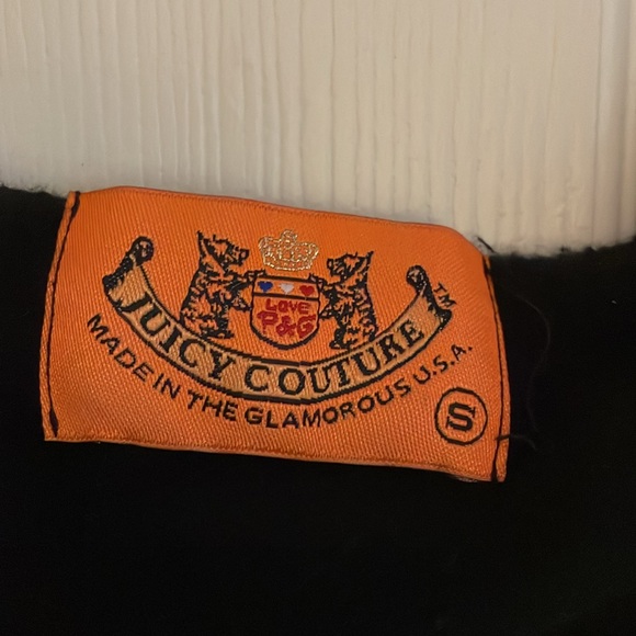 Vintage Y2K Juicy Couture "Juicy" sweatshirt with crest in black/silver size sm - Picture 3 of 6